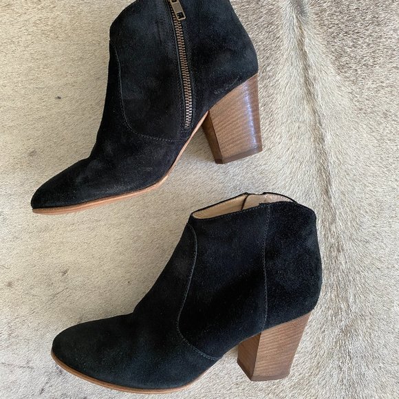 Club Monaco Black Suede Booties - Picture 1 of 6